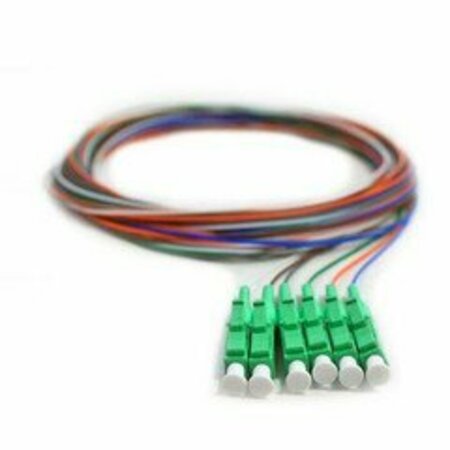 SWE-TECH 3C Fiber Pigtail, SM, OS2, 6 Fiber, LC/APC, 3M, Green Boot FWT15F1-02206